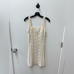 Reformation Cream Cento Cotton Sweater Dress